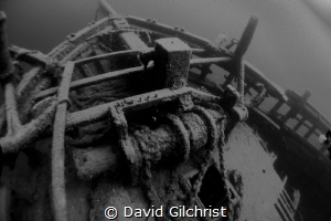 View of bow of the Barque 'Arabia', Tobermory, Ontario by David Gilchrist 